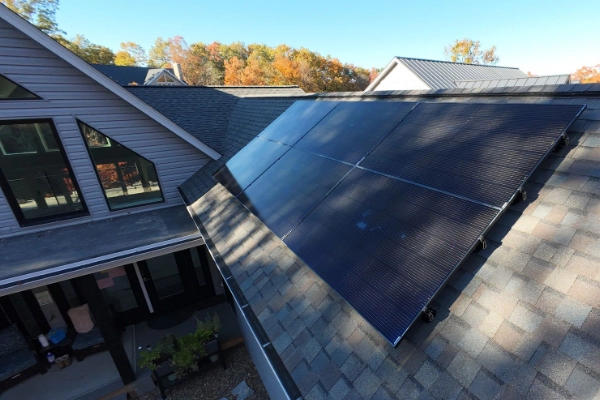 Solar panels on a residential roof.
